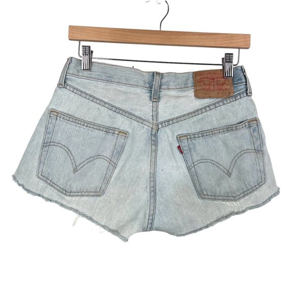 Levis 501 colorful patch work cut off button fly shorts sz 30 - Picture 4 of 10